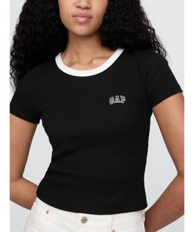 【ギャップ/GAP】のリブ クロップド GAPロゴTシャツ 人気、トレンドファッション・服の通販 founy(ファニー) ファッション Fashion レディースファッション WOMEN トップス・カットソー Tops/Tshirt シャツ/ブラウス Shirts/Blouses ロング / Tシャツ T-Shirts クロップド Cropped ショート Short ストレート Straight 半袖 Short Sleeve |ID:prp329100004560028