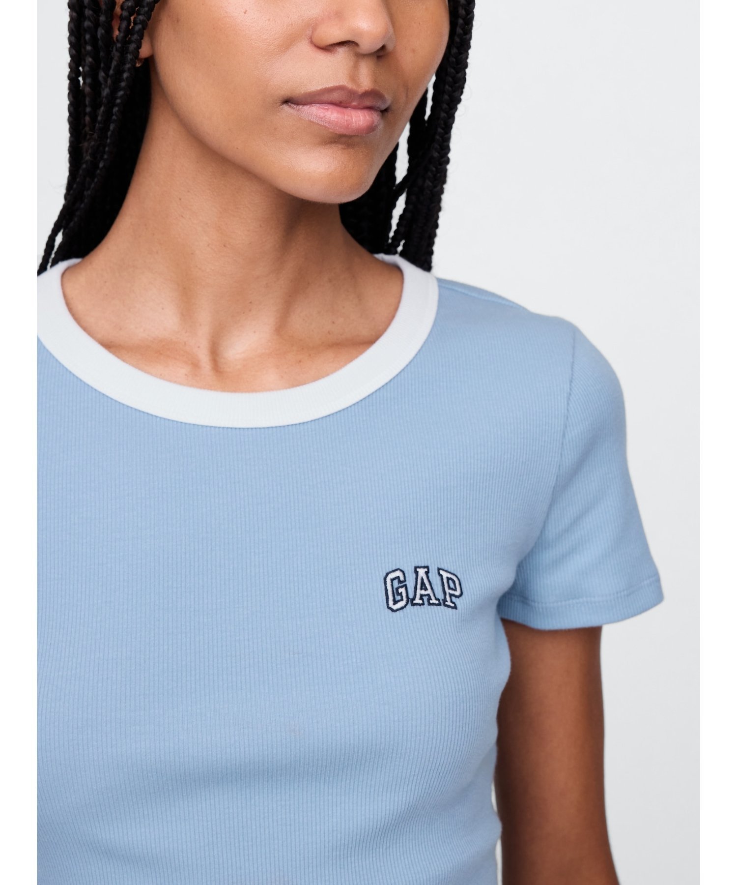 【ギャップ/GAP】のリブ クロップド GAPロゴTシャツ インテリア・キッズ・メンズ・レディースファッション・服の通販 founy(ファニー) 　ファッション　Fashion　レディースファッション　WOMEN　トップス・カットソー　Tops/Tshirt　シャツ/ブラウス　Shirts/Blouses　ロング / Tシャツ　T-Shirts　クロップド　Cropped　ショート　Short　ストレート　Straight　半袖　Short Sleeve　BLUE_SUEDE|ID: prp329100004560028 ipo3291000000032240275