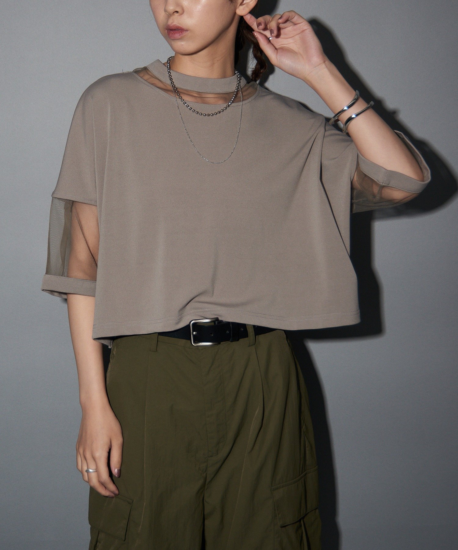 【その他のブランド/Other】のMAISON BREEZE reveur/コンビネーションシアーカットソー trc インテリア・キッズ・メンズ・レディースファッション・服の通販 founy(ファニー) 　ファッション　Fashion　レディースファッション　WOMEN　トップス・カットソー　Tops/Tshirt　カットソー　Cut and Sewn　アウトドア　Outdoor　インナー　Inner　厚底　Platforms　カットソー　Cut And Sew　キャップ　Cap　シンプル　Simple　ジャケット　Jacket　スニーカー　Sneakers　スラックス　Slacks　デニム　Denim　トレンド　Trend　ドッキング　Docking　ハーフ　Half　プリーツ　Pleats　無地　Plain Color　再入荷　Restock/Back In Stock/Re Arrival　おすすめ　Recommend　夏　Summer　GRY|ID: prp329100004560120 ipo3291000000032240907