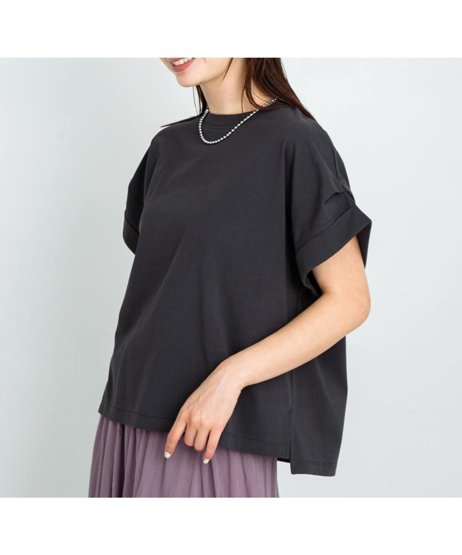 【サニーレーベル/Sonny Label / URBAN RESEARCH】のダブルタックフレンチスリーブプルオーバー インテリア・キッズ・メンズ・レディースファッション・服の通販 founy(ファニー) 　ファッション　Fashion　レディースファッション　WOMEN　トップス・カットソー　Tops/Tshirt　プルオーバー　Pullover　2025年　2025　2025春夏・S/S　Ss,Spring/Summer,2025　アクセサリー　Accessories　キャップ　Cap　シンプル　Simple　スリーブ　Sleeve　フレンチ　French　夏　Summer　S/S・春夏　Ss・Spring/Summer　チャコール|ID: prp329100004560137 ipo3291000000032384962