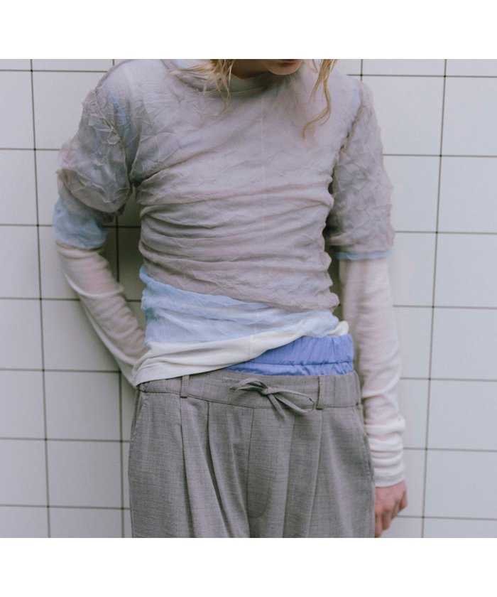 【メゾンスペシャル/MAISON SPECIAL】のWasher Layered Tops インテリア・キッズ・メンズ・レディースファッション・服の通販 founy(ファニー) https://founy.com/ ファッション Fashion レディースファッション WOMEN トップス・カットソー Tops/Tshirt カットソー Cut And Sew セパレート Separate チュール Tulle 半袖 Short Sleeve 長袖 Long Sleeve |ID: prp329100004560166 ipo3291000000032241361