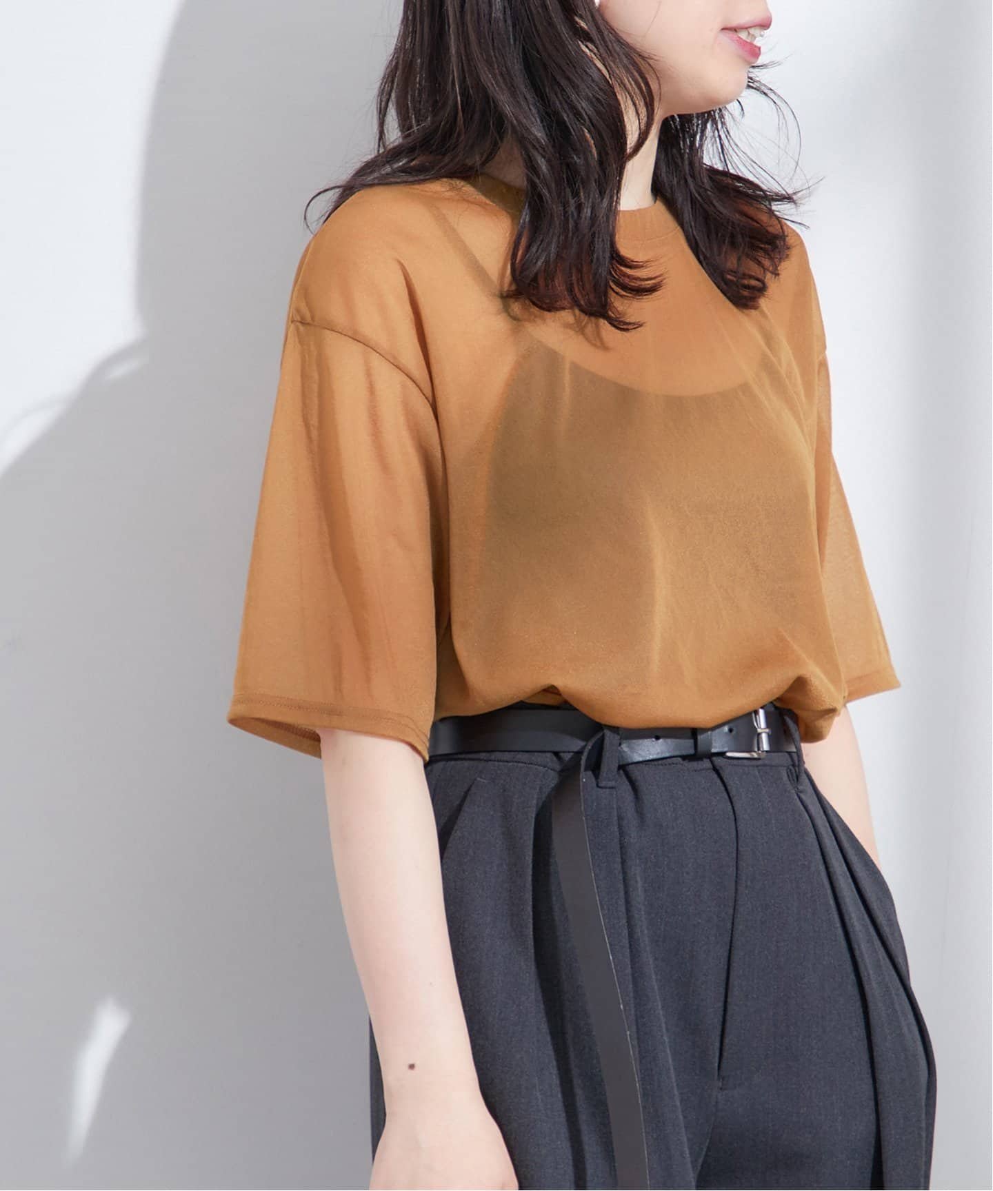 【ジャーナルスタンダード レサージュ/journal standard L'essage】のオーガンジーTシャツ インテリア・キッズ・メンズ・レディースファッション・服の通販 founy(ファニー) 　ファッション　Fashion　レディースファッション　WOMEN　トップス・カットソー　Tops/Tshirt　シャツ/ブラウス　Shirts/Blouses　ロング / Tシャツ　T-Shirts　2025年　2025　2025春夏・S/S　Ss,Spring/Summer,2025　おすすめ　Recommend　インナー　Inner　オーガンジー　Organdy　カーディガン　Cardigan　スリーブ　Sleeve　ロング　Long　夏　Summer　オレンジ|ID: prp329100004560204 ipo3291000000032241686
