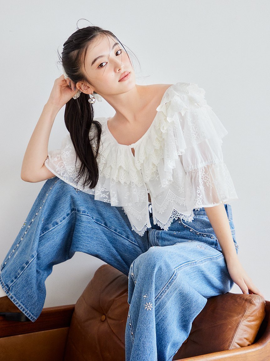 【リリーブラウン/Lily Brown】のヴィンテージライクレースブラウス インテリア・キッズ・メンズ・レディースファッション・服の通販 founy(ファニー) 　雑誌掲載アイテム　Magazine Items　ファッション雑誌　Fashion Magazines　ノンノ　non-no　ファッション　Fashion　レディースファッション　WOMEN　トップス・カットソー　Tops/Tshirt　シャツ/ブラウス　Shirts/Blouses　4月号　April Issue　シンプル　Simple　トレンド　Trend　レース　Race　ロマンティック　Romantic　ヴィンテージ　Vintage　雑誌　Magazine　WHT[001]|ID: prp329100004560215 ipo3291000000032496989