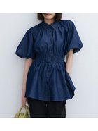 【テチチ/Te chichi】の【松井愛莉着用】バルーンスリーブシャツチュニック ネイビー|ID: prp329100004560230 ipo3291000000032241889