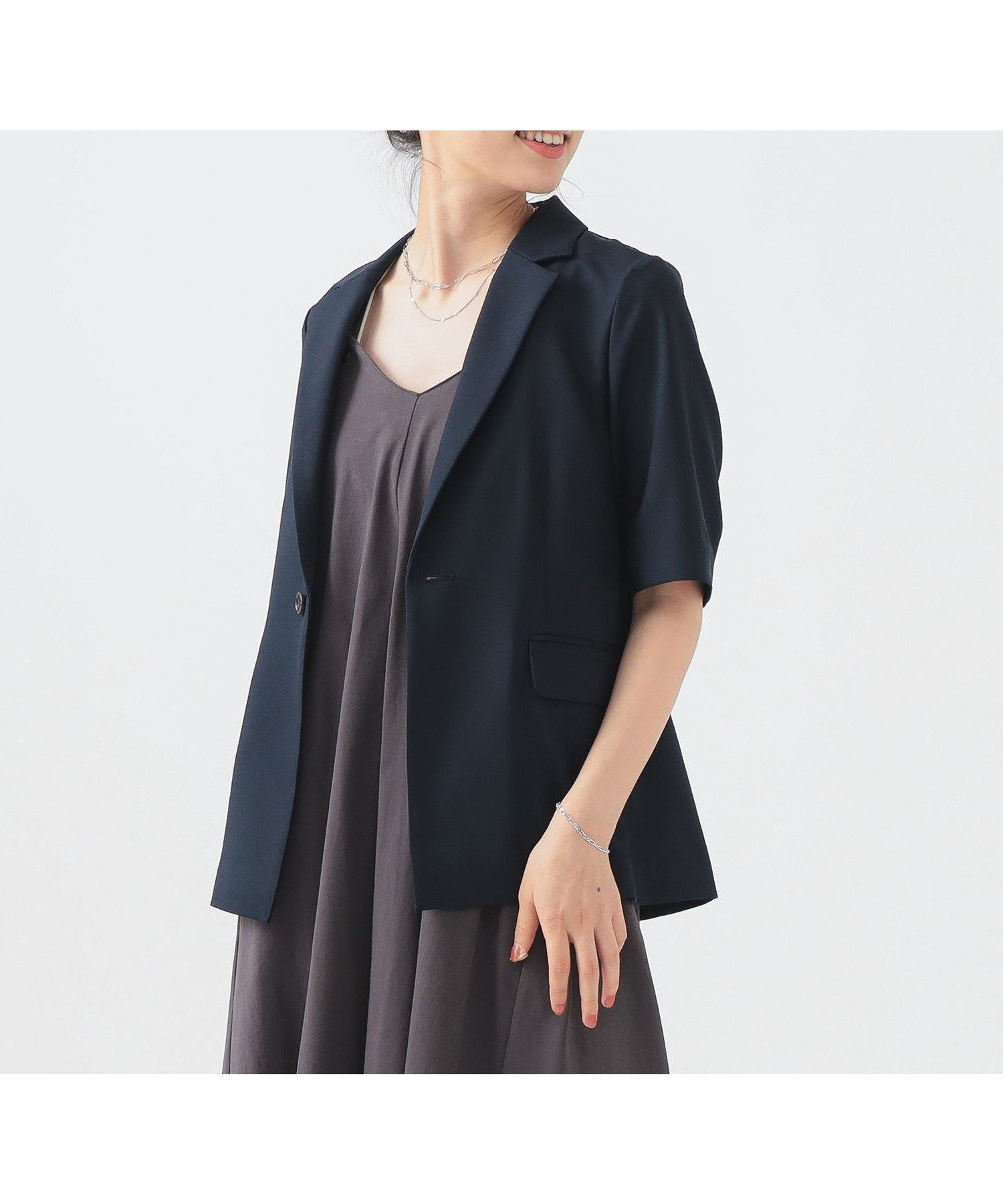 【ビーミングライフストアバイビームス/B:MING LIFE STORE by BEAMS】の【手洗いOK】ハーフスリーブ ジャケット(S~M) インテリア・キッズ・メンズ・レディースファッション・服の通販 founy(ファニー) 　ファッション　Fashion　レディースファッション　WOMEN　アウター　Coat Outerwear　ジャケット　Jackets　おすすめ　Recommend　ジャケット　Jacket　スラックス　Slacks　スリーブ　Sleeve　デニム　Denim　ハーフ　Half　夏　Summer　NAVY|ID: prp329100004560251 ipo3291000000032362317