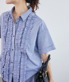 【ルクールブラン/le.coeur blanc】の《1枚で着映え!》フロントフリルレギュラーカラー半袖シャツ 人気、トレンドファッション・服の通販 founy(ファニー) ファッション Fashion レディースファッション WOMEN トップス・カットソー Tops/Tshirt シャツ/ブラウス Shirts/Blouses おすすめ Recommend カフス Cuffs シンプル Simple フリル Frills 人気 Popularity 半袖 Short Sleeve thumbnail ブルー|ID: prp329100004560262 ipo3291000000032242158