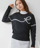 【ジュンアンドロペ/JUN&ROPE】のRロープ柄クルーネック長袖プルオーバー ブラック(01)|ID: prp329100004560265 ipo3291000000032242180