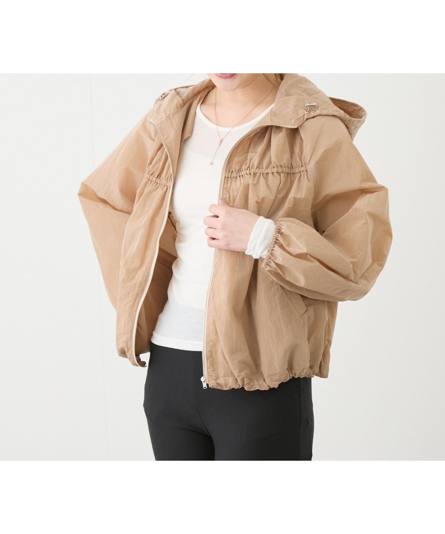 【ジャイロ/JAYRO】のギャザーフーディーブルゾン インテリア・キッズ・メンズ・レディースファッション・服の通販 founy(ファニー) 　ファッション　Fashion　レディースファッション　WOMEN　アウター　Coat Outerwear　ブルゾン　Blouson/Jackets　イエロー　Yellow　ギャザー　Gather　ブルゾン　Blouson　ポケット　Pocket　春　Spring　羽織　Haori　ベージュ(27)|ID: prp329100004560277 ipo3291000000032242266