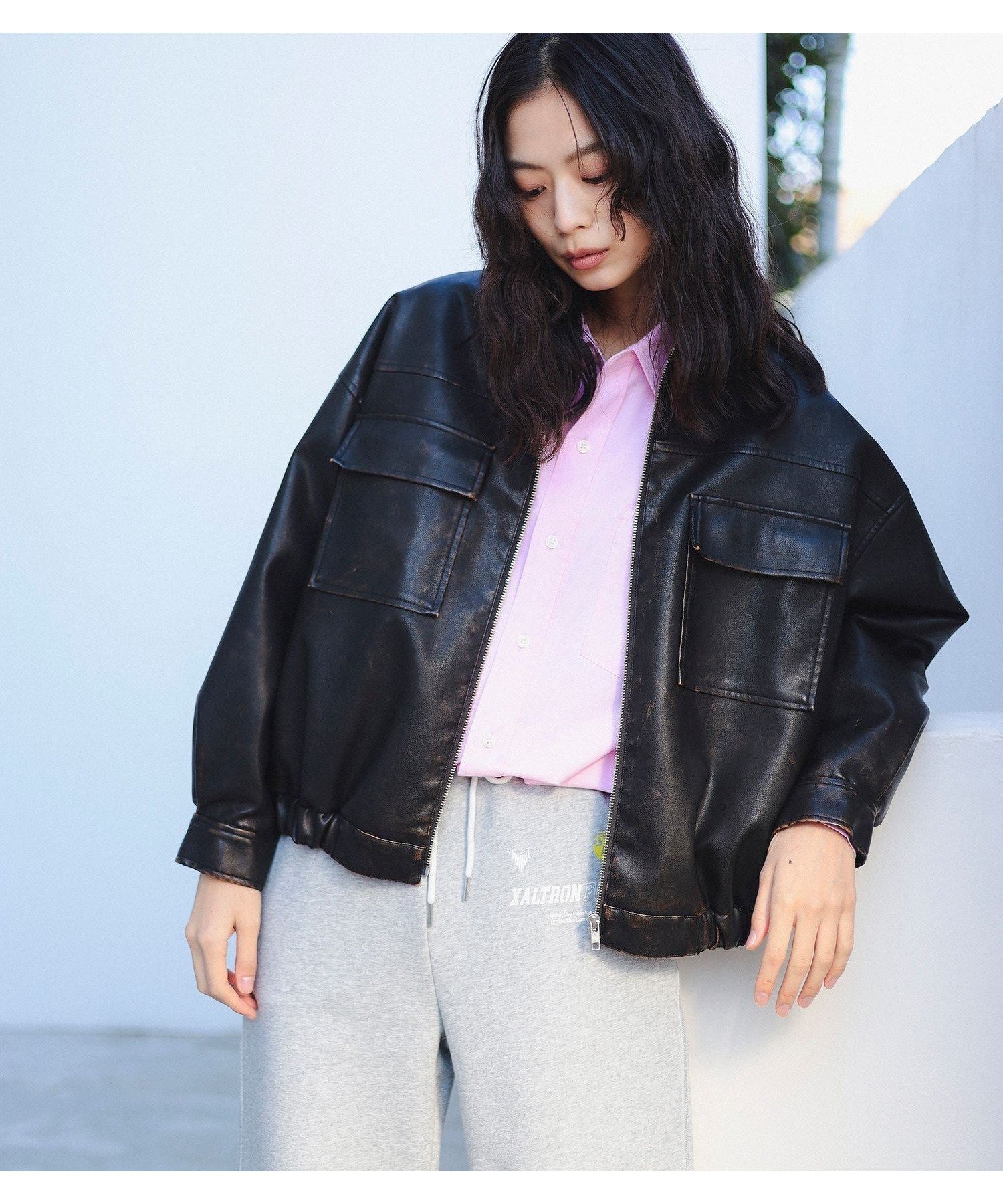 【ビーミングライフストアバイビームス/B:MING LIFE STORE by BEAMS】のヴィンテージライク ブルゾン(S~M) インテリア・キッズ・メンズ・レディースファッション・服の通販 founy(ファニー) 　ファッション　Fashion　レディースファッション　WOMEN　アウター　Coat Outerwear　ブルゾン　Blouson/Jackets　ビッグ　Big　フェイクレザー　Faux Leather　ブルゾン　Blouson　ポケット　Pocket　ヴィンテージ　Vintage　BLACK|ID: prp329100004560283 ipo3291000000032242300