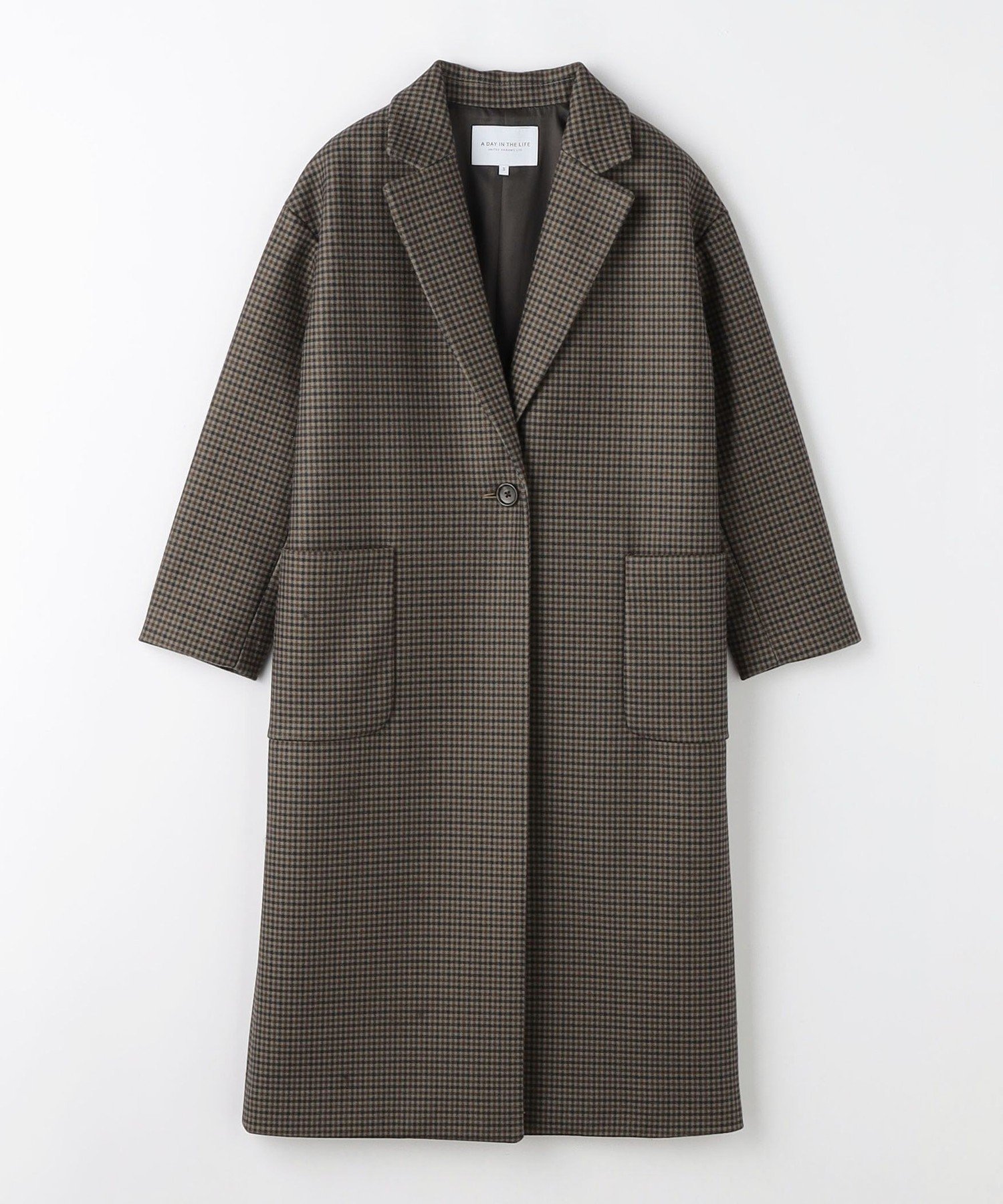 【その他のブランド/Other】のニットメルトン チェスターコート A DAY IN THE LIFE 人気、トレンドファッション・服の通販 founy(ファニー) 　ファッション　Fashion　レディースファッション　WOMEN　アウター　Coat Outerwear　コート　Coats　チェスターコート　Top Coat　チェスターコート　Chester Coat　チェック　Check　トレンド　Trend　フロント　Front　マフラー　Scarf　メルトン　Melton　ロング　Long　定番　Standard　 other-1|ID: prp329100004560297 ipo3291000000032242434