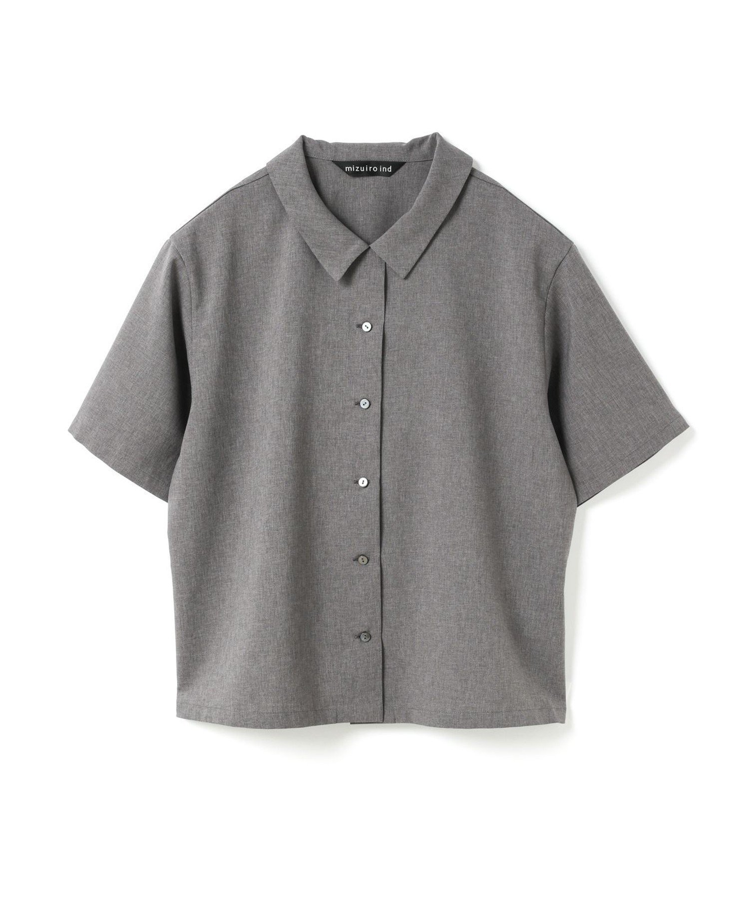 【マーコート/MARcourt】のmizuiro ind ポプリンハーフスリーブシャツ インテリア・キッズ・メンズ・レディースファッション・服の通販 founy(ファニー) 　ファッション　Fashion　レディースファッション　Fashion for Women　トップス・カットソー　Cut & Sew Tops　シャツ・ブラウス・オフィスカジュアル　Elegant Blouses & Button-Ups　シンプル　Simple, Minimal　ストレッチ　Stretch, Stretchy Fabric　ドレープ　Drape, Draping Fabric　ポケット　Pocket, Pocket Detail　レギュラー　Regular, Standard Fit　吸水　Absorbent, Quick-Dry　夏　Summer　無地　Plain, Solid Color　トップグレー|ID: prp329100004560301 ipo3291000000032637391