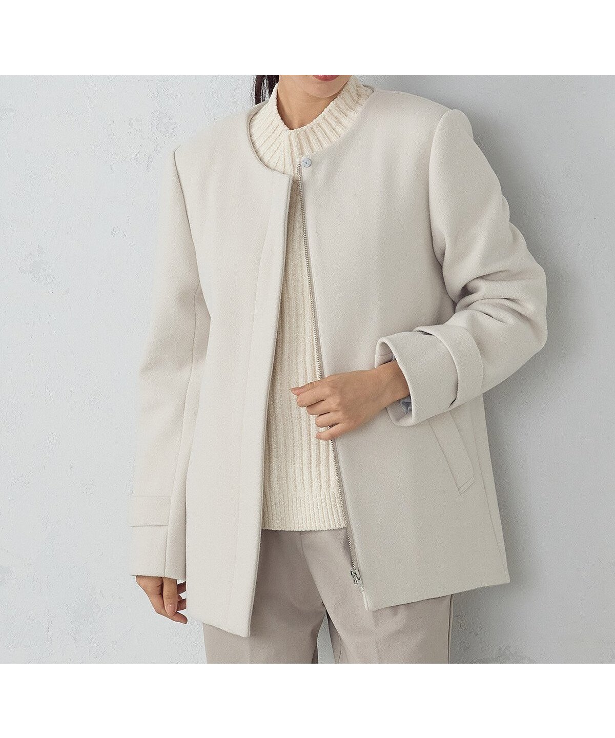 【コムサイズム/COMME CA ISM】の2WAY ポリエステルレーヨン ジャージー デタッチャブルフーデットショートコート インテリア・キッズ・メンズ・レディースファッション・服の通販 founy(ファニー) 　ファッション　Fashion　レディースファッション　WOMEN　アウター　Coat Outerwear　コート　Coats　おすすめ　Recommend　インナー　Inner　ショート　Short　ジャージー　Jersey　軽量　Lightweight　ライトグレー|ID: prp329100004560305 ipo3291000000032242514