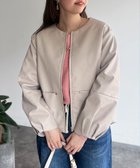 【シェトワ/Chez toi】の袖ボリューム合皮ブルゾン アイボリー|ID: prp329100004560320 ipo3291000000032242607