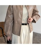【シェトワ/Chez toi】の袖ボリューム合皮ブルゾン モカ|ID: prp329100004560320 ipo3291000000032242608