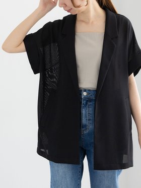 【テチチ/Te chichi】のメッシュフレンチスリーブジャケット 人気、トレンドファッション・服の通販 founy(ファニー) ファッション Fashion レディースファッション WOMEN アウター Coat Outerwear ジャケット Jackets シアー Sheer ジャケット Jacket トレンド Trend メッシュ Mesh 切替 Switching 夏 Summer |ID:prp329100004560328