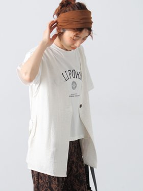 【テチチ/Te chichi】のベルト付き麻調ジレ 人気、トレンドファッション・服の通販 founy(ファニー) ファッション Fashion レディースファッション WOMEN アウター Coat Outerwear トップス・カットソー Tops/Tshirt ベスト/ジレ Gilets/Vests ベルト Belts カットソー Cut And Sew シンプル Simple |ID:prp329100004560330