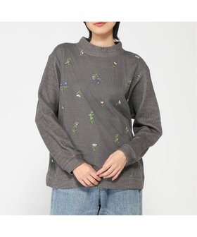 【スーパーハッカ/SUPER HAKKA】のアクリルウールダブルフェイスリブ×チュールミニフラワー刺繍プルオーバー 人気、トレンドファッション・服の通販 founy(ファニー) ファッション Fashion レディースファッション WOMEN トップス・カットソー Tops/Tshirt プルオーバー Pullover アクリル Acrylic ダブル Double チュール Tulle フェイス Face |ID:prp329100004560343
