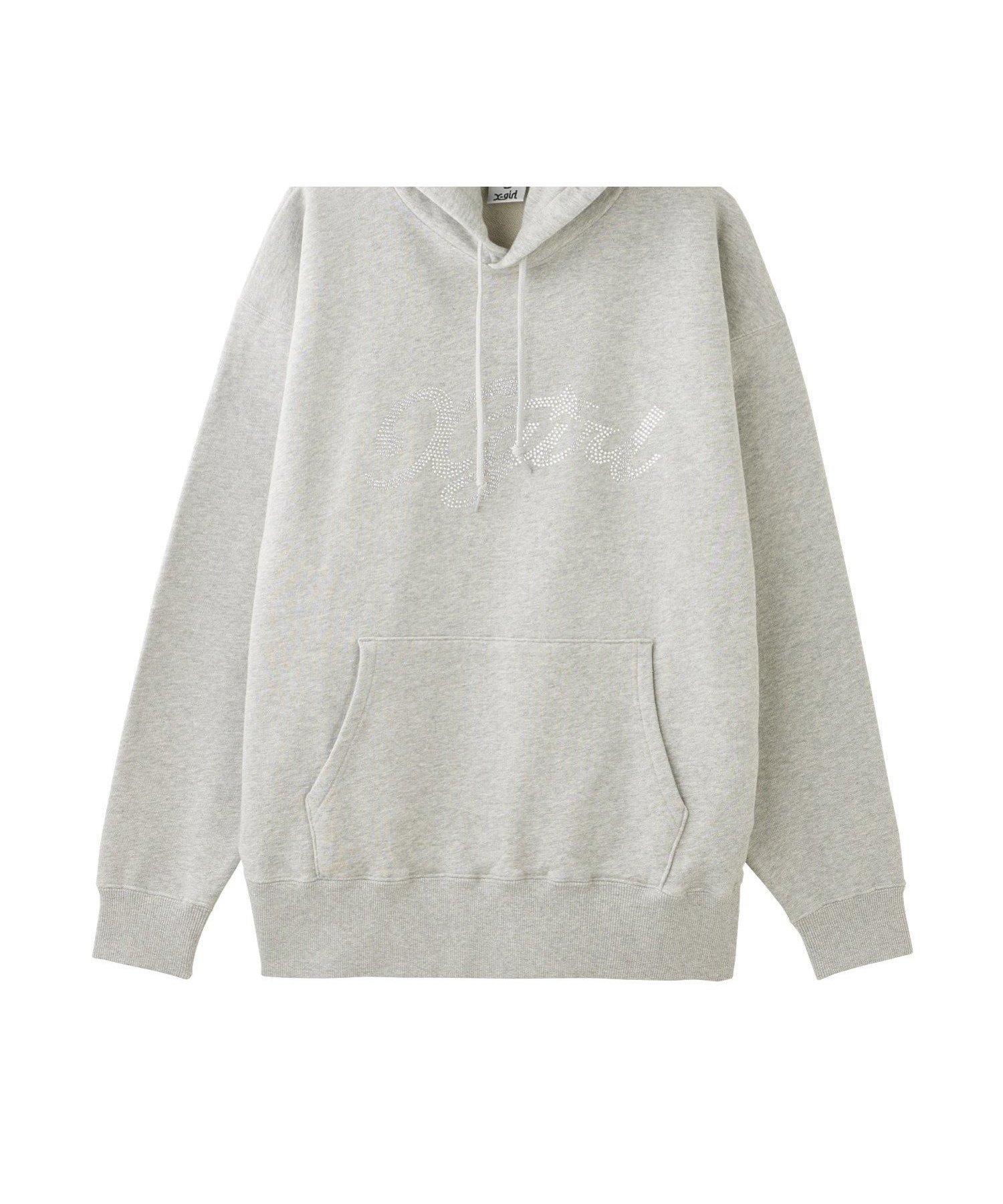 【エックスガール/X-girl】のRHINESTONE STAR CURSIVE LOGO SWEAT HOODIE インテリア・キッズ・メンズ・レディースファッション・服の通販 founy(ファニー) 　ファッション　Fashion　レディースファッション　WOMEN　トップス・カットソー　Tops/Tshirt　パーカ　Sweats　スウェット　Sweat　おすすめ　Recommend　ショート　Short　スウェット　Sweat　ストーン　Stone　セットアップ　Set Up　パーカー　Hoodie　ミニスカート　Mini Skirt　ロング　Long　今季　This Season　A/W・秋冬　Aw・Autumn/Winter・Fw・Fall-Winter　ASH|ID: prp329100004560363 ipo3291000000032242890