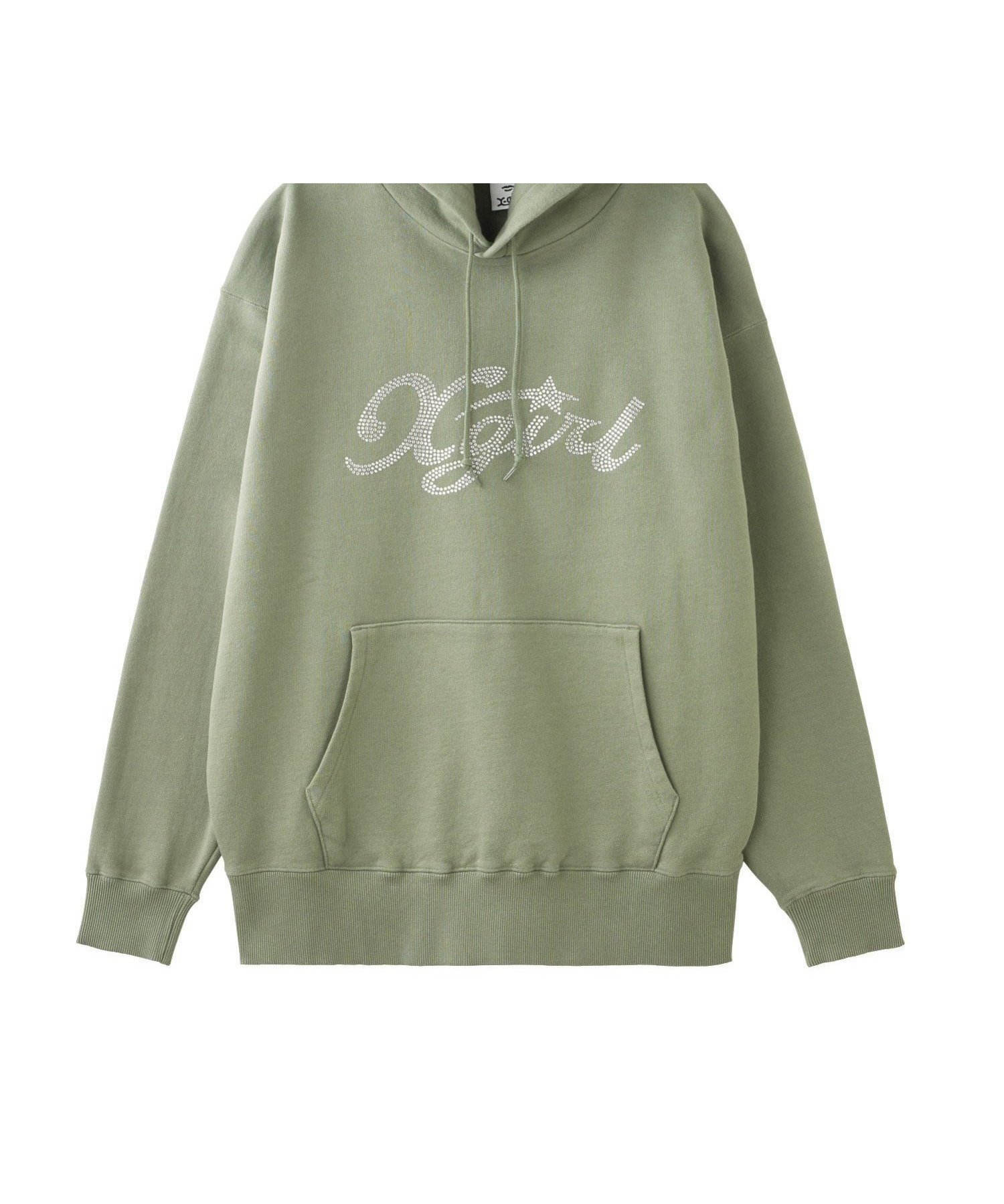 【エックスガール/X-girl】のRHINESTONE STAR CURSIVE LOGO SWEAT HOODIE インテリア・キッズ・メンズ・レディースファッション・服の通販 founy(ファニー) 　ファッション　Fashion　レディースファッション　WOMEN　トップス・カットソー　Tops/Tshirt　パーカ　Sweats　スウェット　Sweat　おすすめ　Recommend　ショート　Short　スウェット　Sweat　ストーン　Stone　セットアップ　Set Up　パーカー　Hoodie　ミニスカート　Mini Skirt　ロング　Long　今季　This Season　A/W・秋冬　Aw・Autumn/Winter・Fw・Fall-Winter　OLIVE|ID: prp329100004560363 ipo3291000000032242892