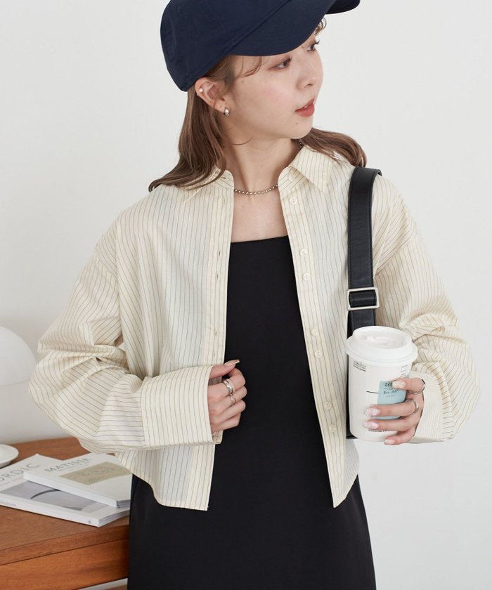 【ディスコート/Discoat】の【WEB限定】ストライプクロップドシャツ インテリア・キッズ・メンズ・レディースファッション・服の通販 founy(ファニー) https://founy.com/ ファッション Fashion レディースファッション WOMEN トップス・カットソー Tops/Tshirt シャツ/ブラウス Shirts/Blouses クロップド Cropped ショート Short ストライプ Stripe ボトム Bottom 定番 Standard 春 Spring |ID: prp329100004560365 ipo3291000000032361542