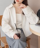 【ディスコート/Discoat】の【WEB限定】ストライプクロップドシャツ ベージュ|ID: prp329100004560365 ipo3291000000032361548