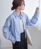 【ディスコート/Discoat】の【WEB限定】ストライプクロップドシャツ ブルー|ID: prp329100004560365 ipo3291000000032361549