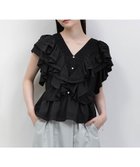 【ランダ/RANDA】のボリュームラッフルブラウス 人気、トレンドファッション・服の通販 founy(ファニー) ファッション Fashion レディースファッション WOMEN トップス・カットソー Tops/Tshirt シャツ/ブラウス Shirts/Blouses シンプル Simple デニム Denim パール Pearl フェミニン Feminine フリル Frills ロマンティック Romantic ワイド Wide 切替 Switching thumbnail BLACK|ID: prp329100004560378 ipo3291000000032325500