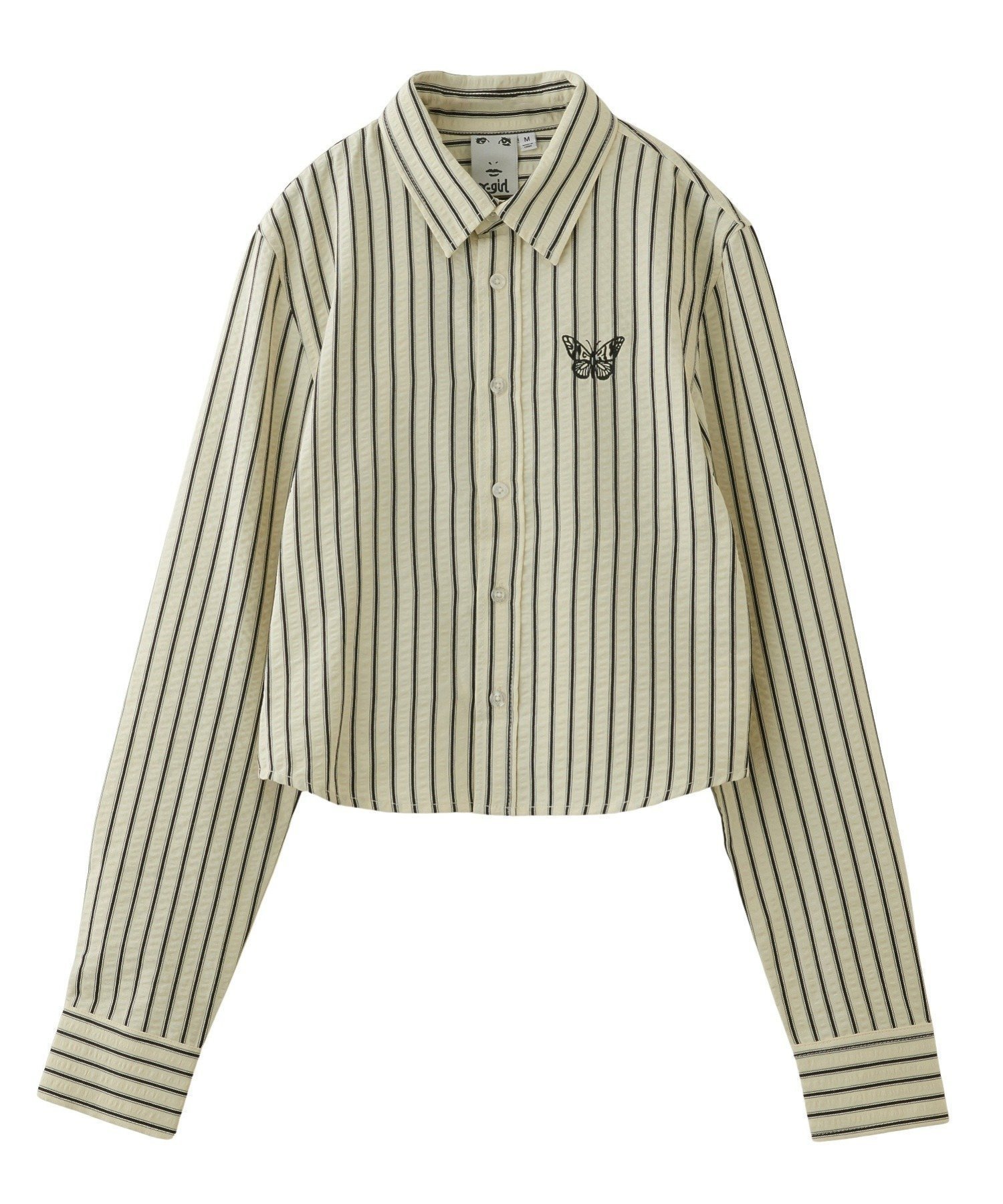 【エックスガール/X-girl】のBUTTERFLY STRIPE L/S SHIRT X-girl インテリア・キッズ・メンズ・レディースファッション・服の通販 founy(ファニー) 　ファッション　Fashion　レディースファッション　WOMEN　トップス・カットソー　Tops/Tshirt　シャツ/ブラウス　Shirts/Blouses　おすすめ　Recommend　コンパクト　Compact　ストライプ　Stripe　バタフライ　Butterfly　ミニスカート　Mini Skirt　ワンポイント　One Point　夏　Summer　春　Spring　S/S・春夏　Ss・Spring/Summer　長袖　Long Sleeve　WHITE|ID: prp329100004560385 ipo3291000000032243037