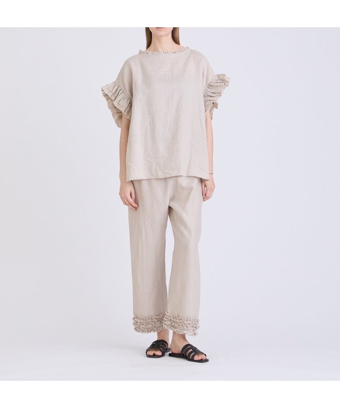 【ハウス オブ ロータス/HOUSE OF LOTUS】のリネンフリルパンツ インテリア・キッズ・メンズ・レディースファッション・服の通販 founy(ファニー) https://founy.com/ ファッション Fashion レディースファッション Ladies' Fashion Online パンツ Pants 2024年 2024 2024春夏・S/S Ss,Spring/Summer,2024 アンダー Under フリル Frills リネン Linen 人気 Popularity 夏 Summer S/S・春夏 Ss・Spring/Summer |ID: prp329100004560390 ipo3291000000032610895