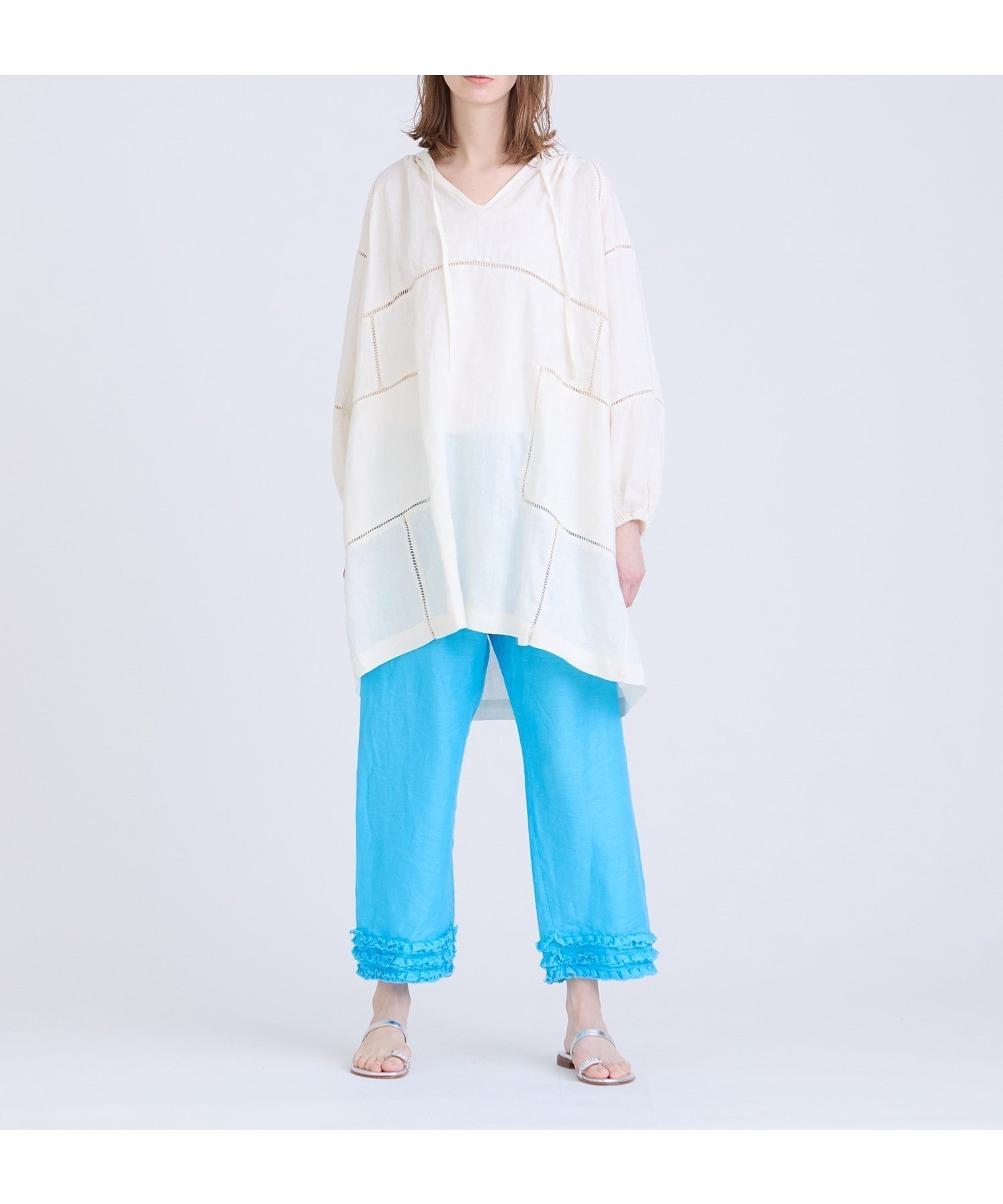 【ハウス オブ ロータス/HOUSE OF LOTUS】のリネンフリルパンツ インテリア・キッズ・メンズ・レディースファッション・服の通販 founy(ファニー) 　ファッション　Fashion　レディースファッション　Ladies' Fashion Online　パンツ　Pants　2024年　2024　2024春夏・S/S　Ss,Spring/Summer,2024　アンダー　Under　フリル　Frills　リネン　Linen　人気　Popularity　夏　Summer　S/S・春夏　Ss・Spring/Summer　ライトブルー|ID: prp329100004560390 ipo3291000000032610898