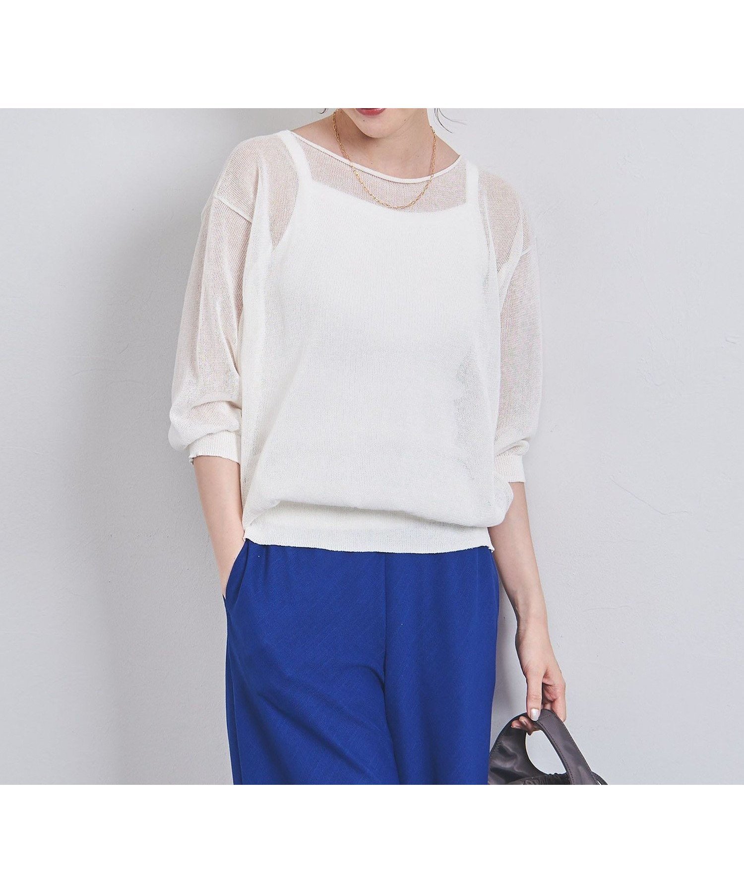 【その他のブランド/Other】のシアー ボートネックニット インテリア・キッズ・メンズ・レディースファッション・服の通販 founy(ファニー) 　ファッション　Fashion　レディースファッション　WOMEN　トップス・カットソー　Tops/Tshirt　ニット　Knit Tops　おすすめ　Recommend　キャミソール　Camisole　シアー　Sheer　シンプル　Simple　デコルテ　Decolletage　バランス　Balance　フィット　Fit　OFF WHITE|ID: prp329100004560405 ipo3291000000032243174