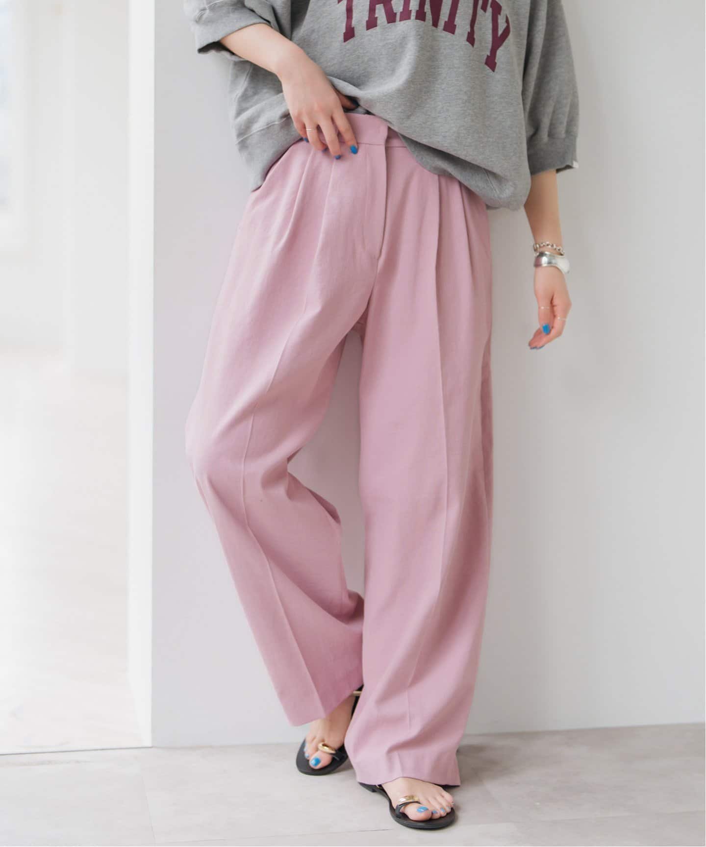 【スピック&スパン/Spick & Span】の《WEB限定追加》ドライオックスタックパンツ インテリア・キッズ・メンズ・レディースファッション・服の通販 founy(ファニー) 　ファッション　Fashion　レディースファッション　Ladies' Fashion Online　パンツ　Pants　ピンク|ID: prp329100004560449 ipo3291000000032658219