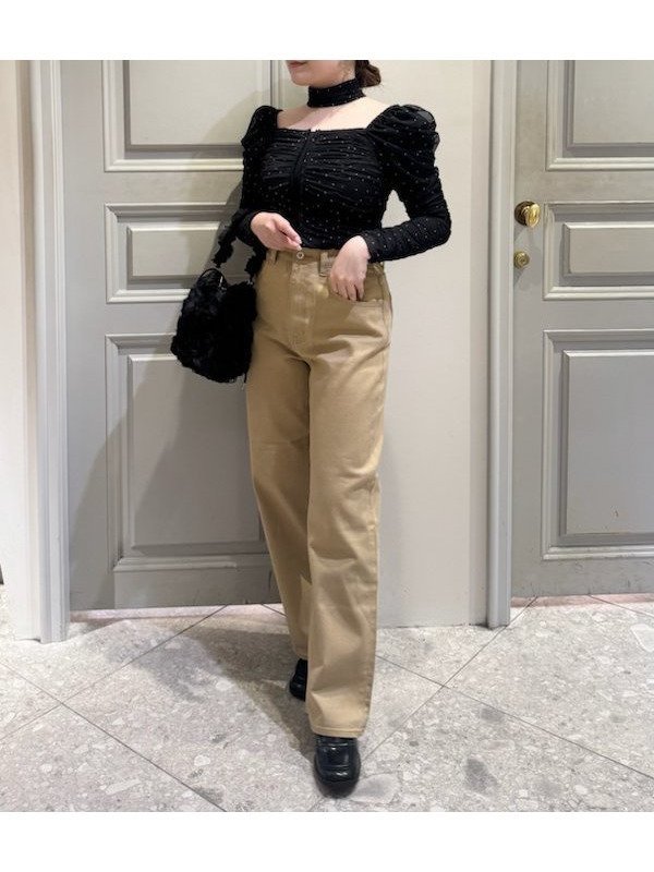 【リリーブラウン/Lily Brown】のハイウエストストレートデニムパンツ インテリア・キッズ・メンズ・レディースファッション・服の通販 founy(ファニー) 　ファッション　Fashion　レディースファッション　WOMEN　パンツ　Pants　デニムパンツ　Denim Pants　オーガニック　Organic　ストレート　Straight　デニム　Denim　ルーズ　Loose　BEG[037]|ID: prp329100004560478 ipo3291000000032243734
