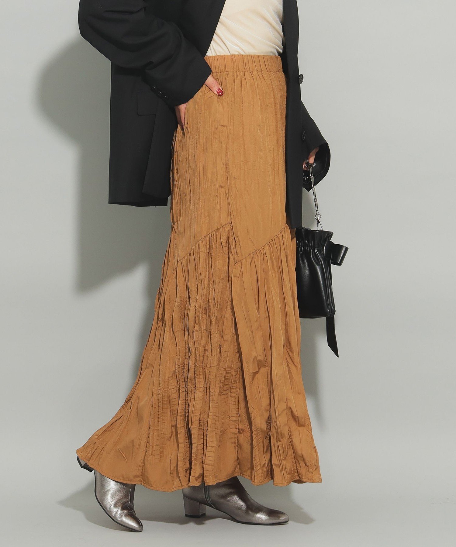 【ビームス ウイメン/BEAMS】のワッシャー プリーツ スカート インテリア・キッズ・メンズ・レディースファッション・服の通販 founy(ファニー) 　ファッション　Fashion　レディースファッション　WOMEN　スカート　Skirt　プリーツスカート　Pleated Skirts　おすすめ　Recommend　シンプル　Simple　スウェット　Sweat　トレンド　Trend　プリーツ　Pleats　ワッシャー　Washer　切替　Switching　旅行　Travel　BROWN|ID: prp329100004560776 ipo3291000000032246977