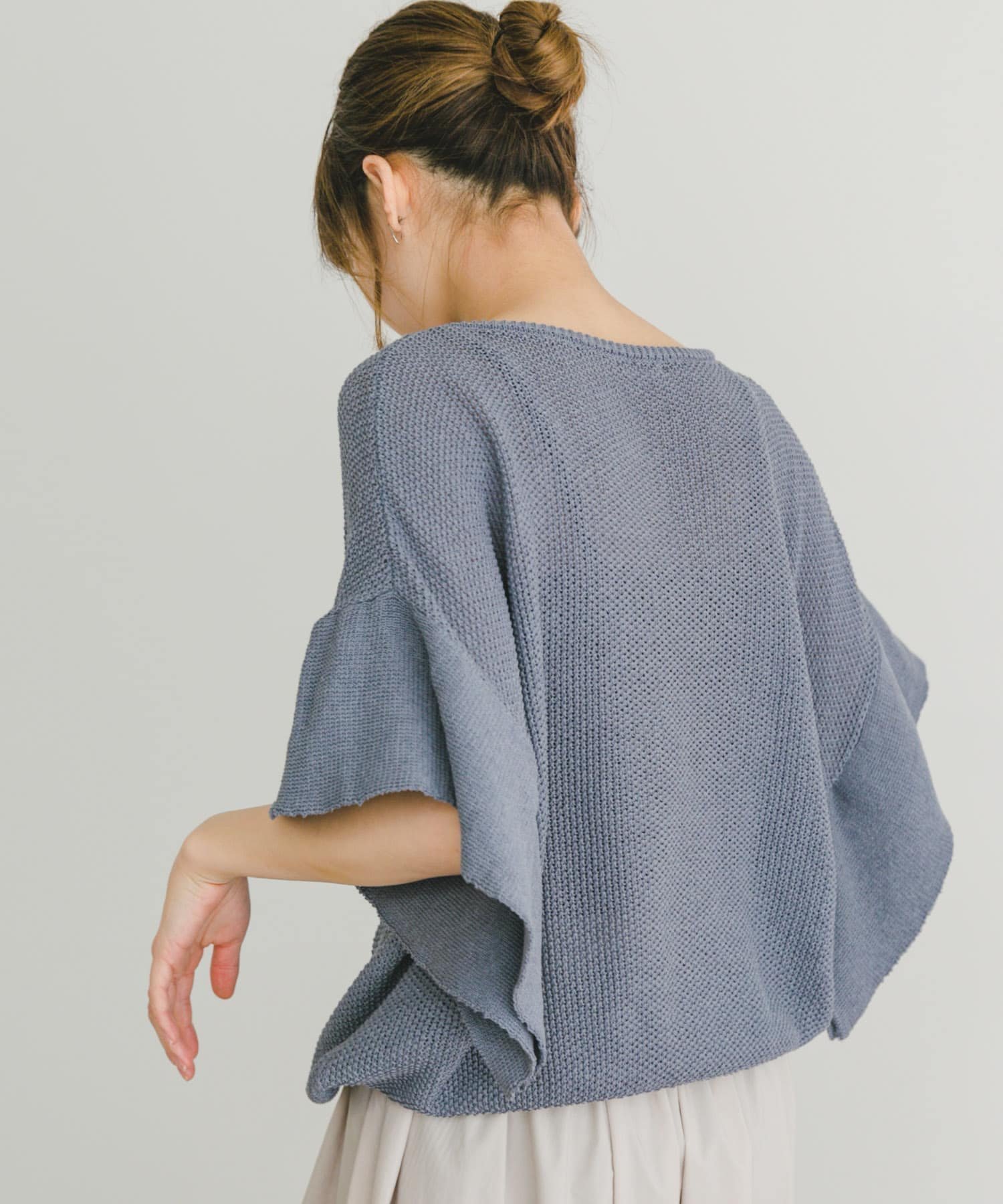 【その他のブランド/Other】のフレアスリーブニット インテリア・キッズ・メンズ・レディースファッション・服の通販 founy(ファニー) 　ファッション　Fashion　レディースファッション　WOMEN　トップス・カットソー　Tops/Tshirt　ニット　Knit Tops　2025年　2025　2025春夏・S/S　Ss,Spring/Summer,2025　スリーブ　Sleeve　デニム　Denim　フレア　Flare　半袖　Short Sleeve　夏　Summer　S/S・春夏　Ss・Spring/Summer　BLU|ID: prp329100004560811 ipo3291000000032247199