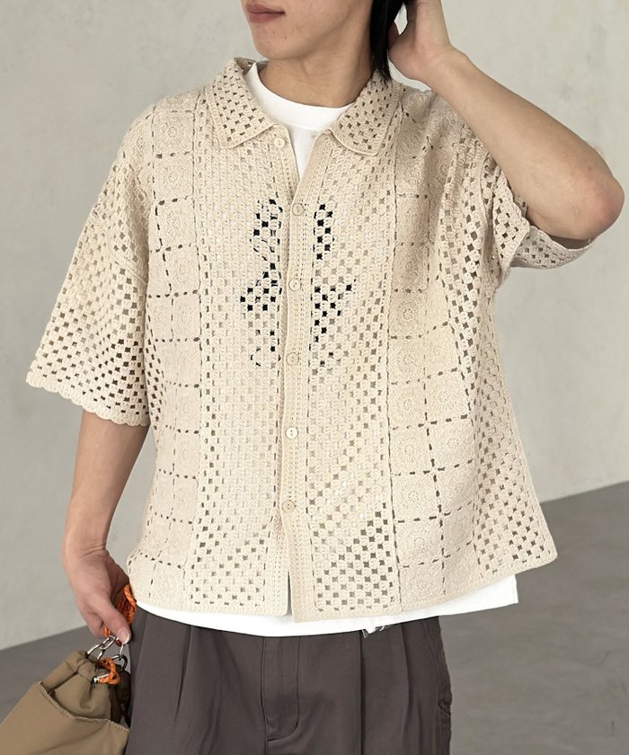 【シーピーシーエム/CPCM】のクロシェ半袖ニットシャツ インテリア・キッズ・メンズ・レディースファッション・服の通販 founy(ファニー) https://founy.com/ ファッション Fashion レディースファッション WOMEN トップス・カットソー Tops/Tshirt ニット Knit Tops シャツ/ブラウス Shirts/Blouses おすすめ Recommend クロシェ Crochet シンプル Simple チャーム Charm レース Race 半袖 Short Sleeve 夏 Summer |ID: prp329100004560833 ipo3291000000032247380