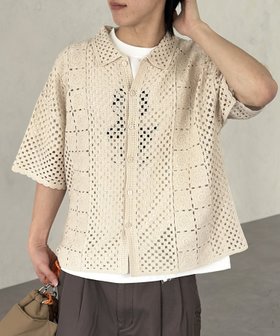 【シーピーシーエム/CPCM】のクロシェ半袖ニットシャツ 人気、トレンドファッション・服の通販 founy(ファニー) ファッション Fashion レディースファッション WOMEN トップス・カットソー Tops/Tshirt ニット Knit Tops シャツ/ブラウス Shirts/Blouses おすすめ Recommend クロシェ Crochet シンプル Simple チャーム Charm レース Race 半袖 Short Sleeve 夏 Summer |ID:prp329100004560833
