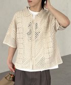 【シーピーシーエム/CPCM】のクロシェ半袖ニットシャツ オフホワイト|ID: prp329100004560833 ipo3291000000032247383