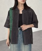 【シーピーシーエム/CPCM】のクロシェ半袖ニットシャツ ブラック|ID: prp329100004560833 ipo3291000000032247391