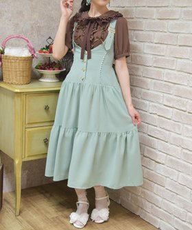 【アクシーズファム/axes femme】のティアードジャンスカ 人気、トレンドファッション・服の通販 founy(ファニー) ファッション Fashion レディースファッション WOMEN おすすめ Recommend クラシカル Classical ティアード Tiered フリル Frills リボン Ribbon 切替 Switching 半袖 Short Sleeve 夏 Summer |ID:prp329100004560868