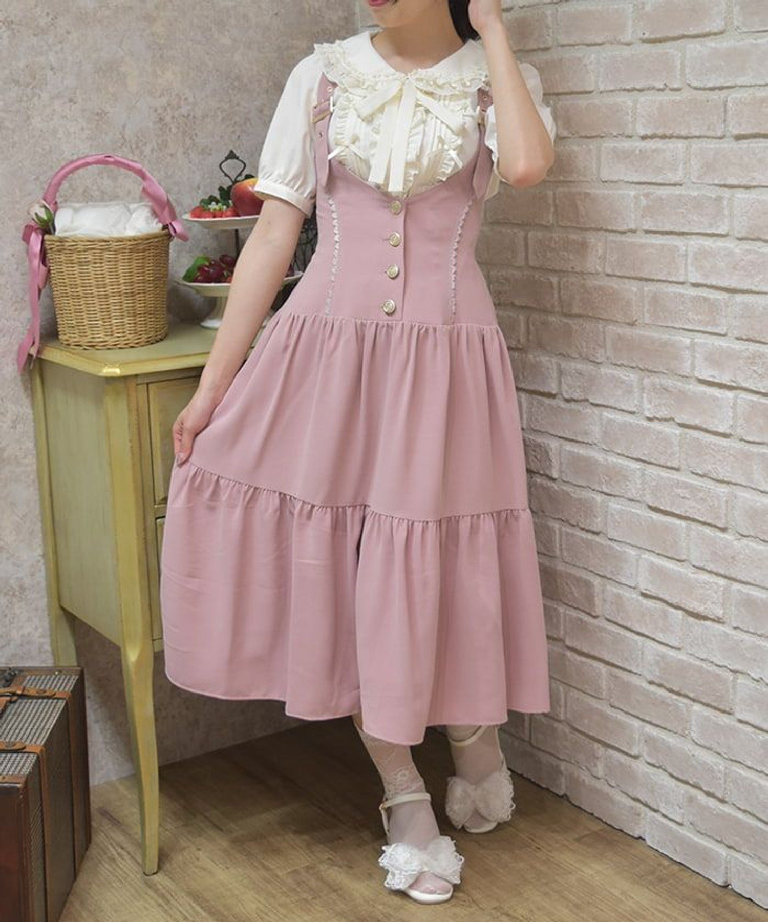 【アクシーズファム/axes femme】のティアードジャンスカ インテリア・キッズ・メンズ・レディースファッション・服の通販 founy(ファニー) 　ファッション　Fashion　レディースファッション　WOMEN　おすすめ　Recommend　クラシカル　Classical　ティアード　Tiered　フリル　Frills　リボン　Ribbon　切替　Switching　半袖　Short Sleeve　夏　Summer　ピンク|ID: prp329100004560868 ipo3291000000032247619