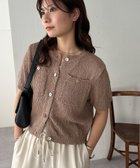 【ディスコート/Discoat】の【WEB限定】ポケット付き半袖カーディガン ブラウン|ID: prp329100004560870 ipo3291000000032987669