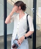 【その他のブランド/Other】の【インフルエンサー別注カラーあり】シアーリブ半袖シャツカーディガン アイボリー|ID: prp329100004560932 ipo3291000000032247923