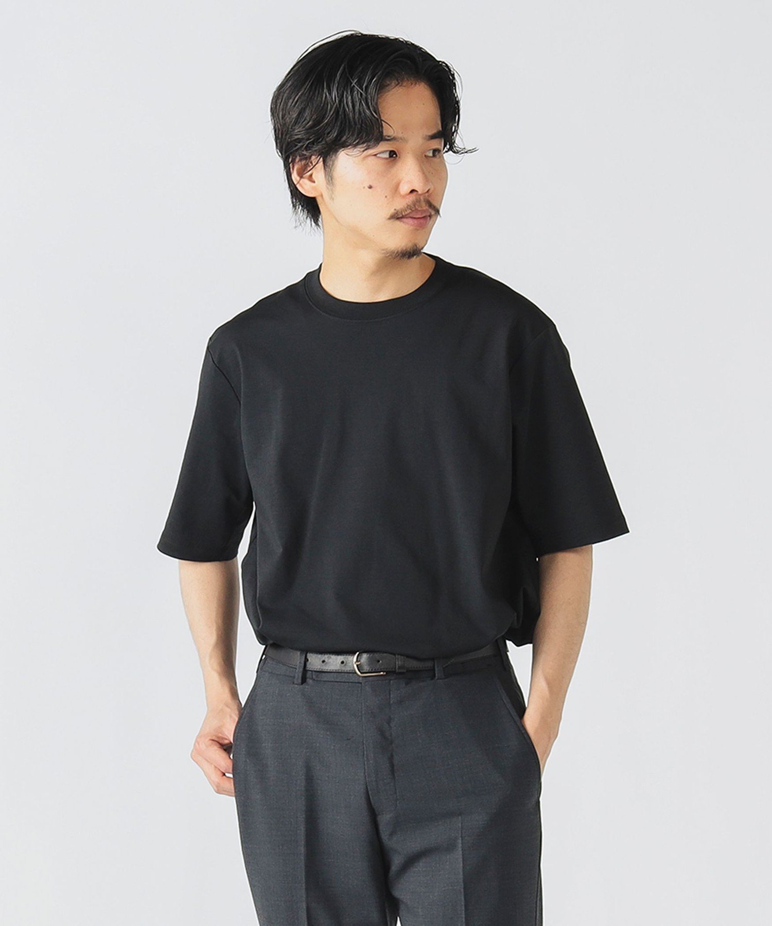 【ビームス ハート/BEAMS HEART / MEN】のきれいめ カジュアル 無地 光沢感 カットソー 白 黒 紺 ベージュ インテリア・キッズ・メンズ・レディースファッション・服の通販 founy(ファニー) 　ファッション　Fashion　メンズファッション　Fashion for Men　トップス・カットソー　Cut & Sew Tops　カットソー　Cut and Sewn Top　ジャケット　Jacket, Outerwear　スマート　Smart, Elegant　モダン　Modern, Contemporary　エレガント 上品　Elegant　夏　Summer　春　Spring　S/S・春夏　SS, Spring/Summer, Warm Season　無地　Plain, Solid Color　BLACK|ID: prp329100004560974 ipo3291000000033509482