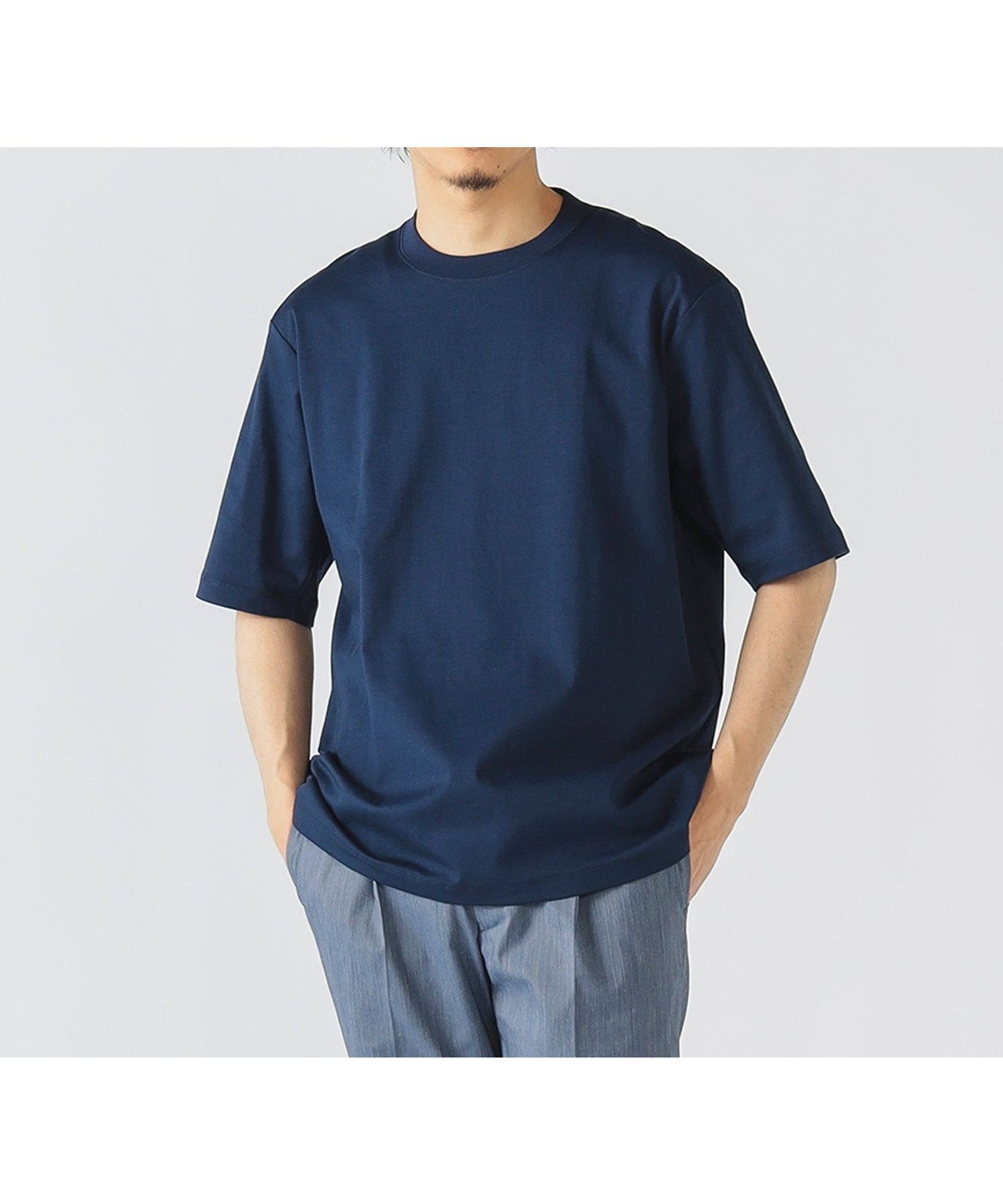 【ビームス ハート/BEAMS HEART / MEN】のきれいめ カジュアル 無地 光沢感 カットソー 白 黒 紺 ベージュ インテリア・キッズ・メンズ・レディースファッション・服の通販 founy(ファニー) 　ファッション　Fashion　メンズファッション　Fashion for Men　トップス・カットソー　Cut & Sew Tops　カットソー　Cut and Sewn Top　ジャケット　Jacket, Outerwear　スマート　Smart, Elegant　モダン　Modern, Contemporary　エレガント 上品　Elegant　夏　Summer　春　Spring　S/S・春夏　SS, Spring/Summer, Warm Season　無地　Plain, Solid Color　NAVY|ID: prp329100004560974 ipo3291000000033509483