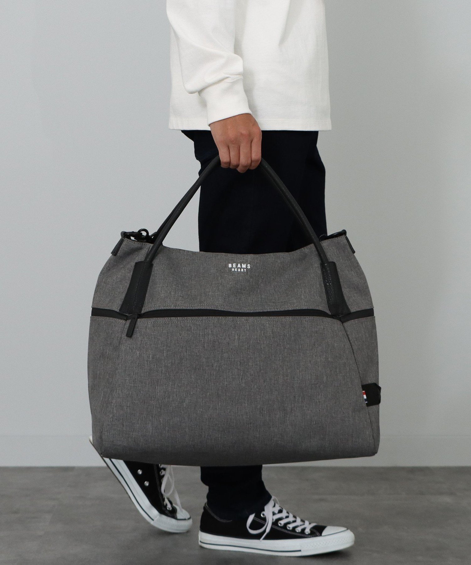 【ビームス ハート/BEAMS HEART / MEN】の【定番/2way/大容量】ポリエステル 杢素材 ジム バッグ お仕事 トートバッグ ビジネス フィットネス 旅行 インテリア・キッズ・メンズ・レディースファッション・服の通販 founy(ファニー) 　ファッション　Fashion　メンズファッション　Fashion for Men　バッグ　Bags　トートバッグ / 通勤・大容量バッグ　Tote Bags　ゴルフ　Golf　ビジネス 仕事 通勤　Business / Work / Commuting　フィット　Fit, Slim Fit　フェイクレザー　Faux Leather, PU Leather　ポケット　Pocket, Pocket Detail　エレガント 上品　Elegant　定番　Standard, Basic Item　旅行　Travel　GREY|ID: prp329100004560995 ipo3291000000032764993