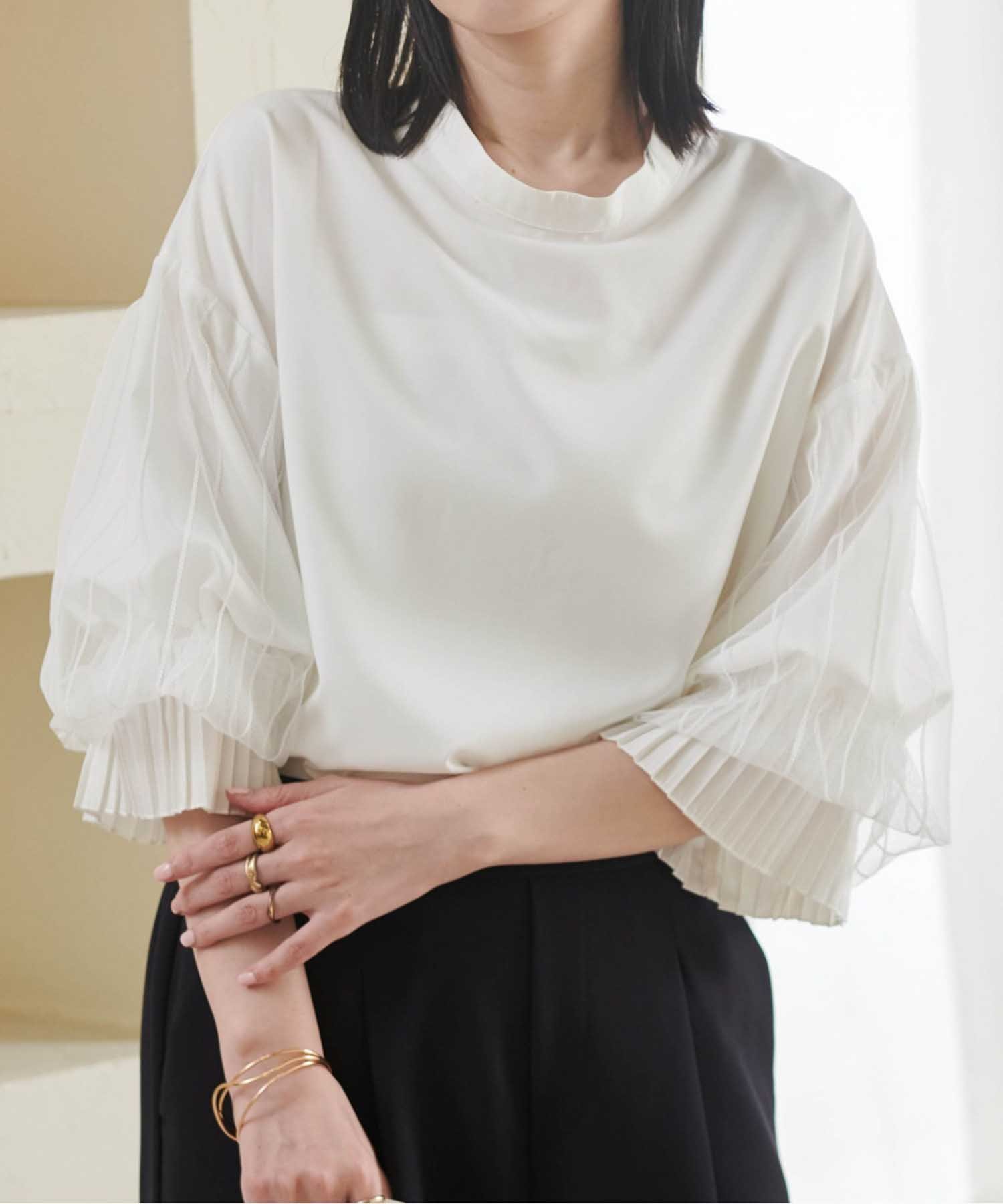 【ラナン/Ranan】のRanan/ボリュームフリル袖シアーブラウス 人気、トレンドファッション・服の通販 founy(ファニー) 　ファッション　Fashion　レディースファッション　WOMEN　トップス・カットソー　Tops/Tshirt　シャツ/ブラウス　Shirts/Blouses　ボリュームスリーブ / フリル袖　Volume Sleeve　ショルダー　Shoulder　チュール　Tulle　ドロップ　Drop　フリル　Frills　プリーツ　Pleats　ポケット　Pocket　 other-1|ID: prp329100004561129 ipo3291000000032249098