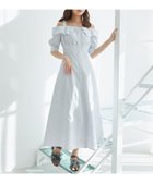 【マジェスティック レゴン/MAJESTIC LEGON】のオフショルシャツワンピース ブルー柄|ID: prp329100004561140 ipo3291000000032249320