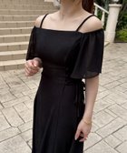 【ジュノア/JUNOAH】のフレアオフショルレースアップキャミワンピース ブラック|ID: prp329100004561167 ipo3291000000032249572