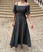 【ジュノア/JUNOAH】のフレアオフショルレースアップキャミワンピース チャコール|ID: prp329100004561167 ipo3291000000032249573